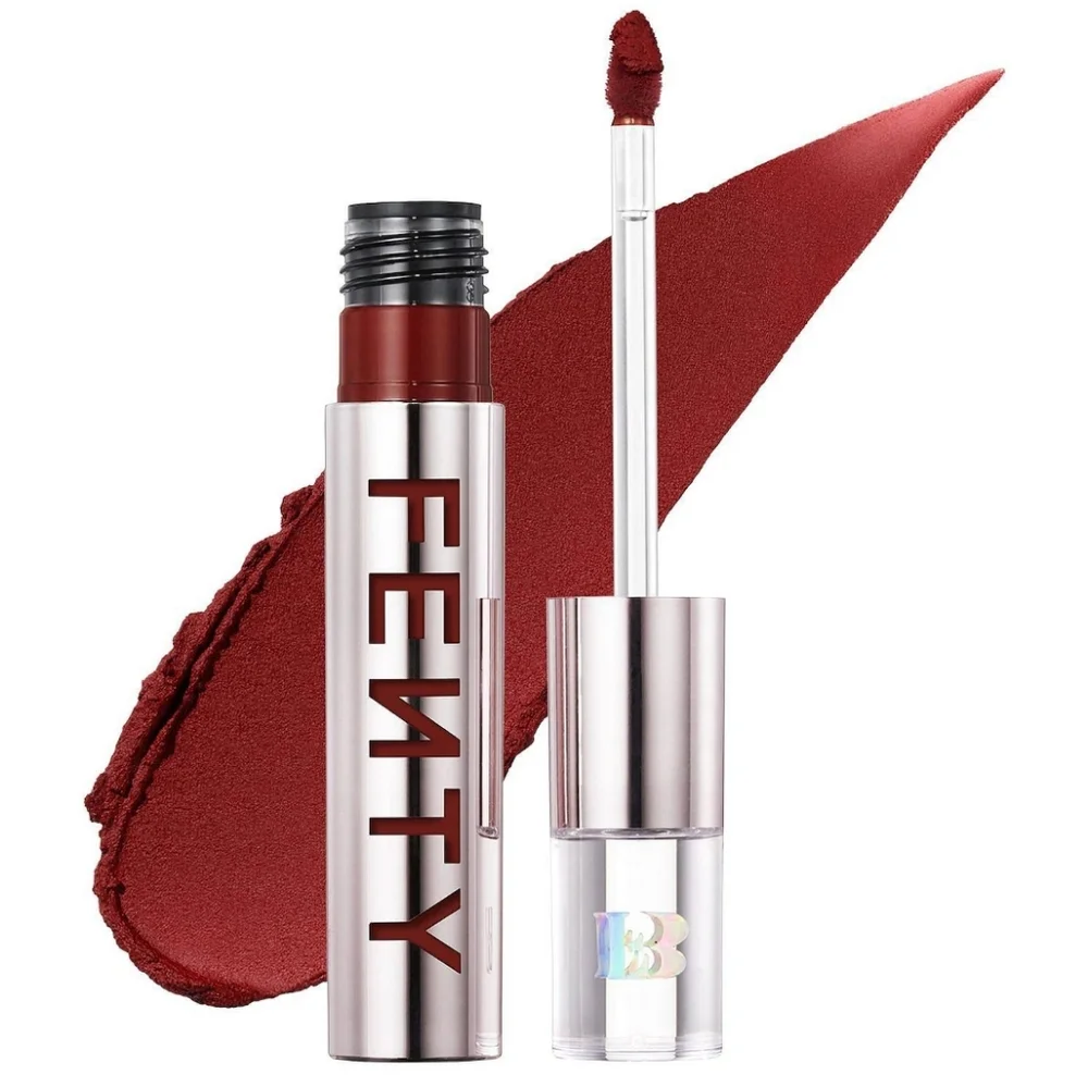 Fenty Icon Velvet Liquid Lipstick -color H.I.B.C. NIB (Deep Garnet Red)